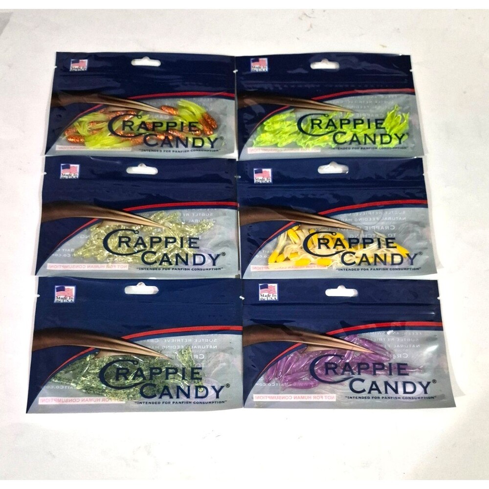 Crappie Bluegill Pan Fish Trout Crappie Candy Soft Plastic Baits 6pk's Lot #2